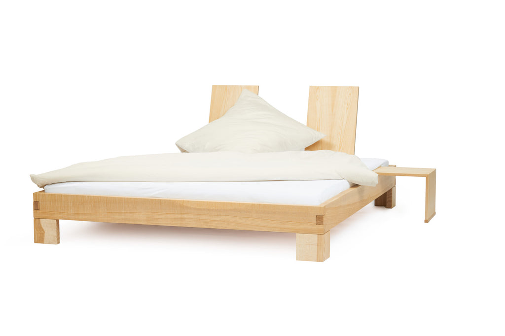 Vollholz Singlebett Esche inklusive Zubehör